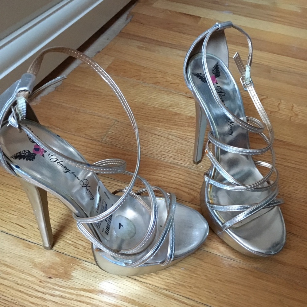 Silver strapped shoes